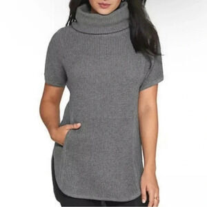 Ugg Shelby Waffle Knit Cotton Gray Cowl Neck Sweater